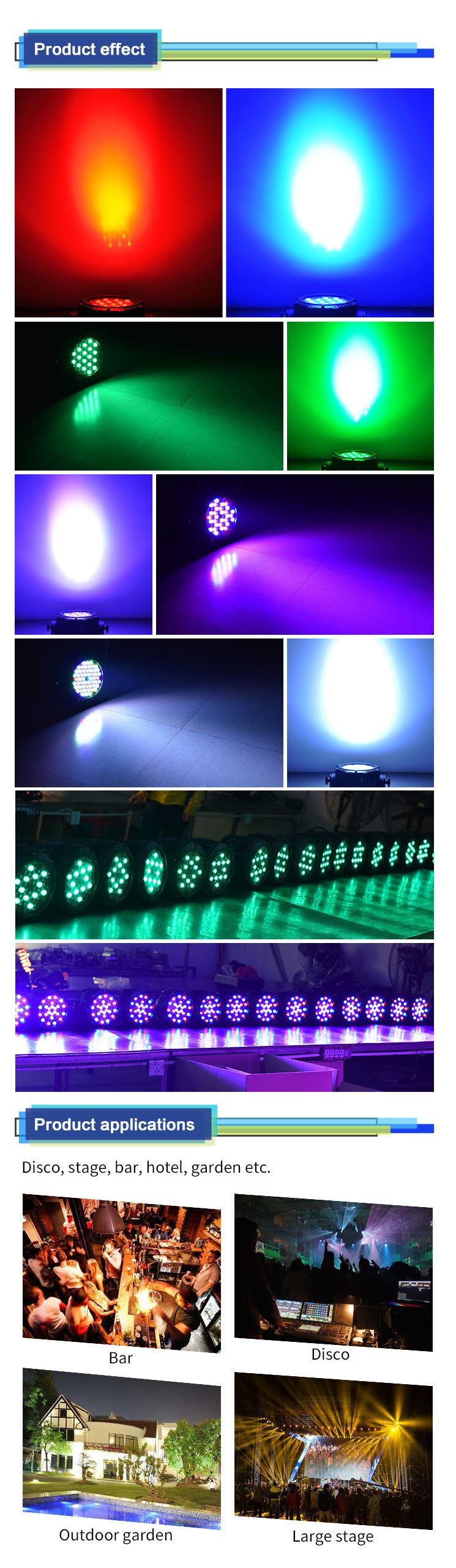 LED PAR 54PCS*3W 3in1 DMX PAR Light