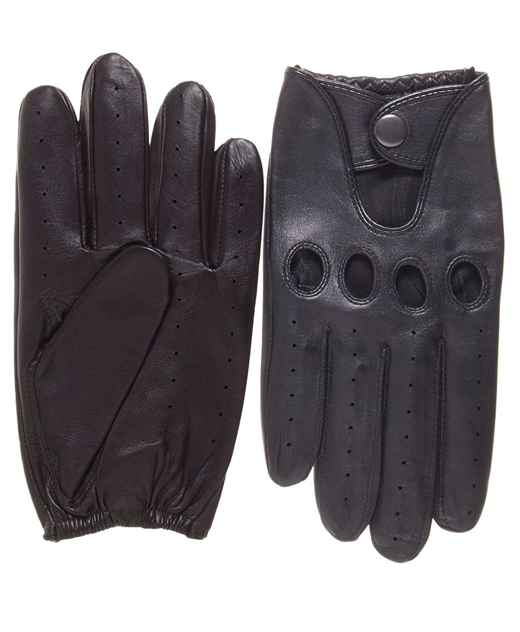 Custom Traditional Unisex Elasticized Wrist Leather Driver Gloves with Strap