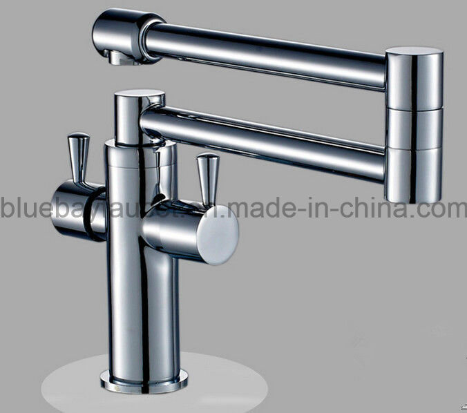 Hot Double Handle Swivel Brass Chrome Sanitary Ware Kitchen Sink Mixer