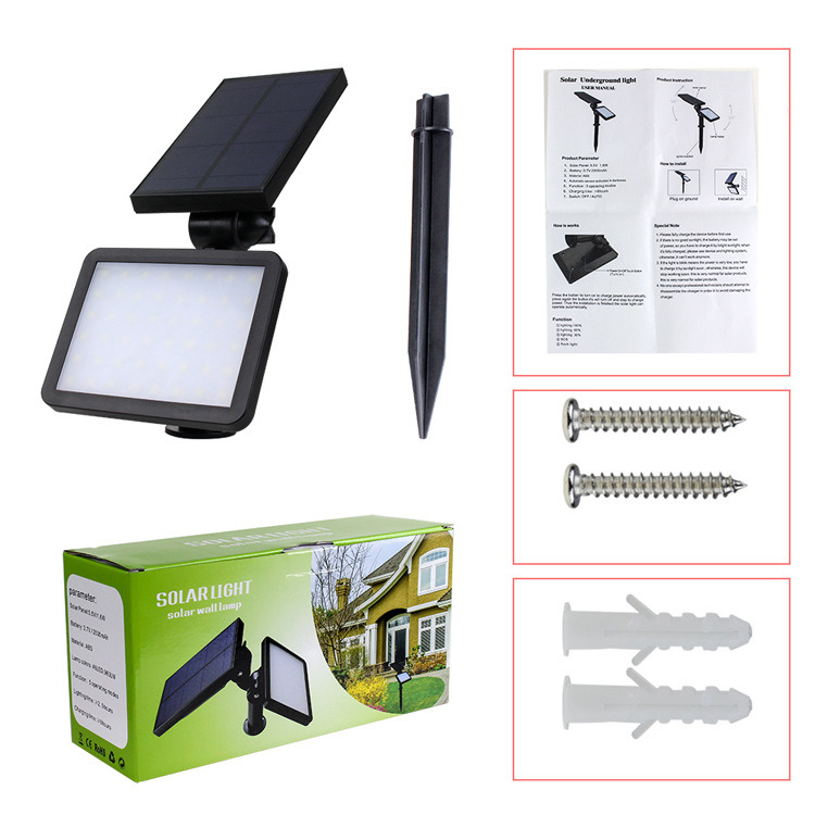 Outdoor LED Garden Wall Light Solar Spotlight