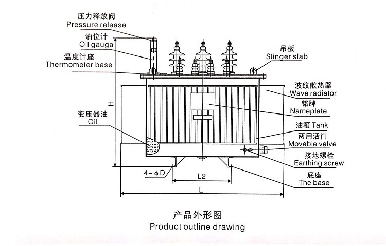 High Efficiency Three-Phase Oil-Immersed Distributing Transformer