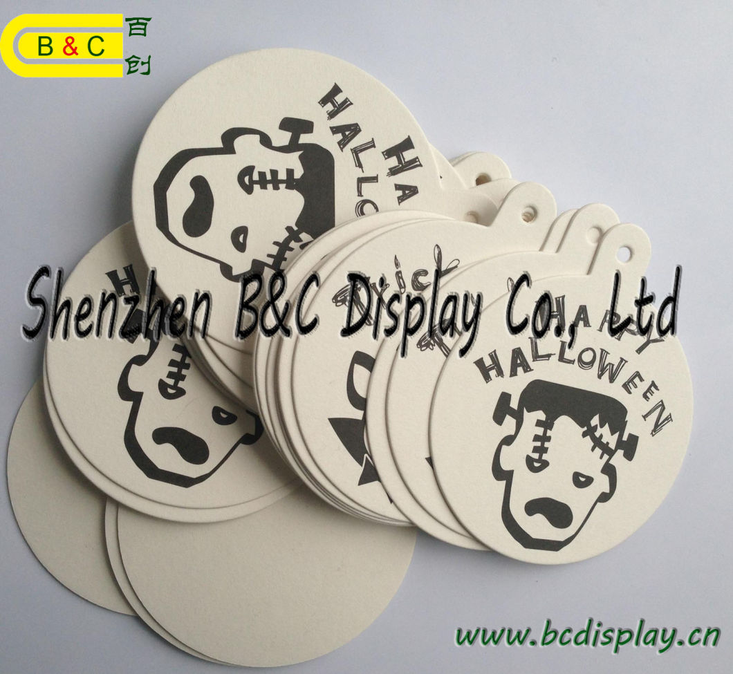 Logo Printed Custom Paper Coaster, Printabale Custom Round Absorbent Paper Cup Mat with SGS (B&C-G117)