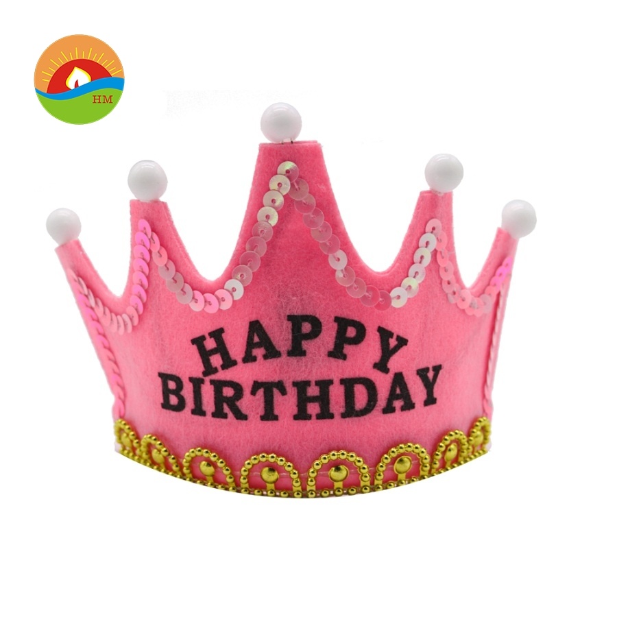 Mixed Color Non-Woven Glowing King LED Birthday Party Hat