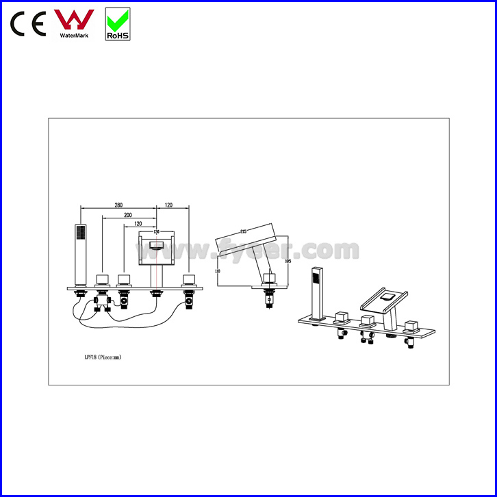 High Quality Self-Power Bath and Shower LED Bathtub Faucet (FD15306F)