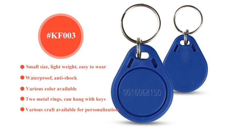 125kHz Tk4100 ABS Electronic Secure Key Ring OEM Plastic RF Keyfob for Access Control