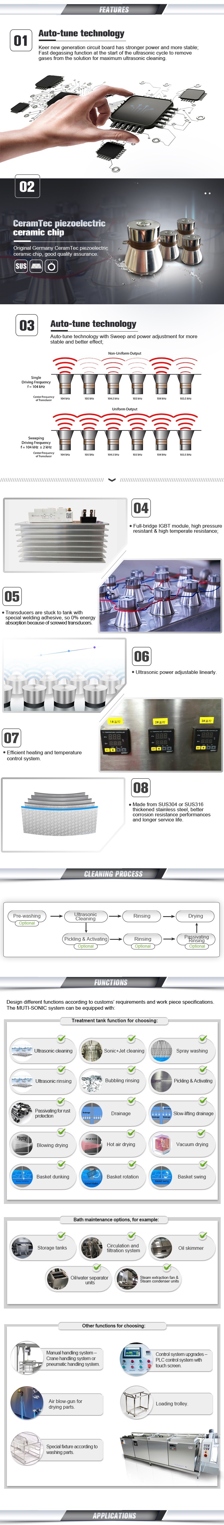 Multi-Station Ultrasonic Aqueous Degreaser for Parts Cleaning Washing