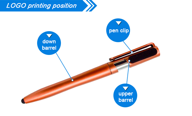 Custom Logo Promotional Plastic Touch Screen Highlighter Ballpoint Pen (LT-E016)