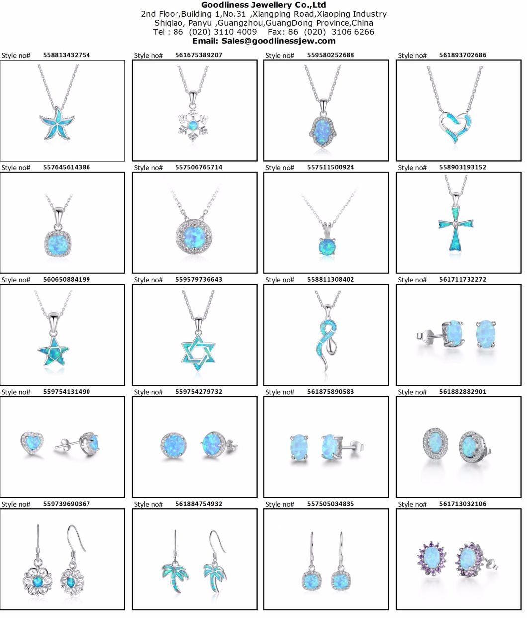 925 Silver Fashion Jewelry Opal Stud Earring (561713032106)