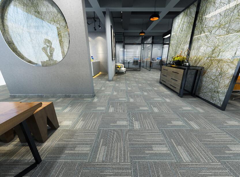 Colorful Fire-Proof Strip Eelegance Graphic Nylon Office Carpet Tile