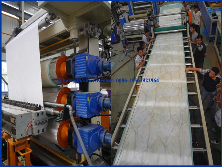 PVC Imitation/Artificial Marble Decoration Sheet/Board/Plate Making Machine with UV Coating (SJ-80/156)