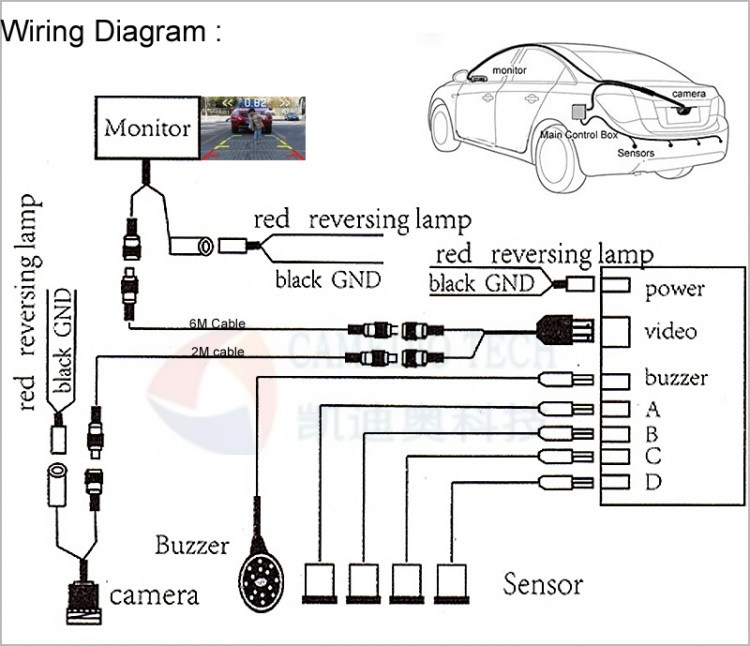 Car Buzzer Parktronic Parking Sensor Reverse Radar Detector Assistance System