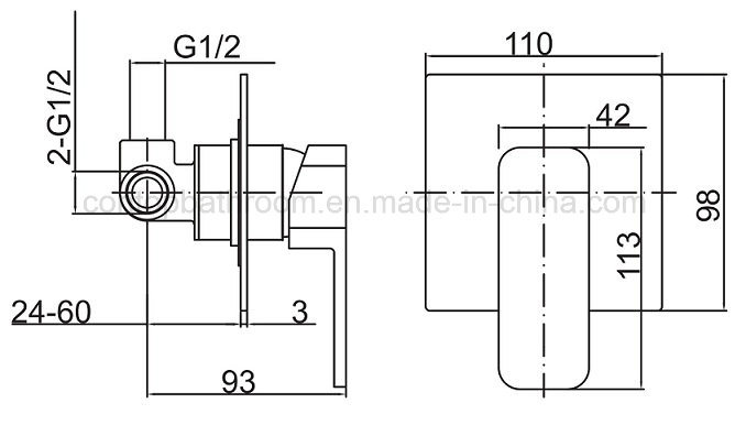 Dr Solid Brass in Wall Shower Faucet Shower Mixer