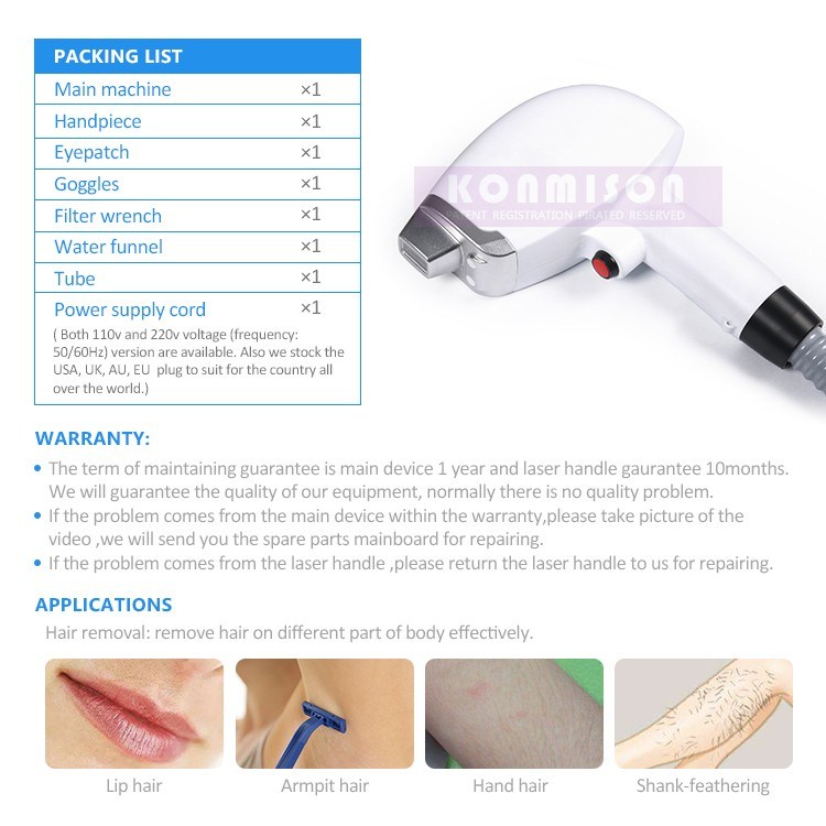 Vertical 808nm Permanent Hair Removal Diode Laser Machine