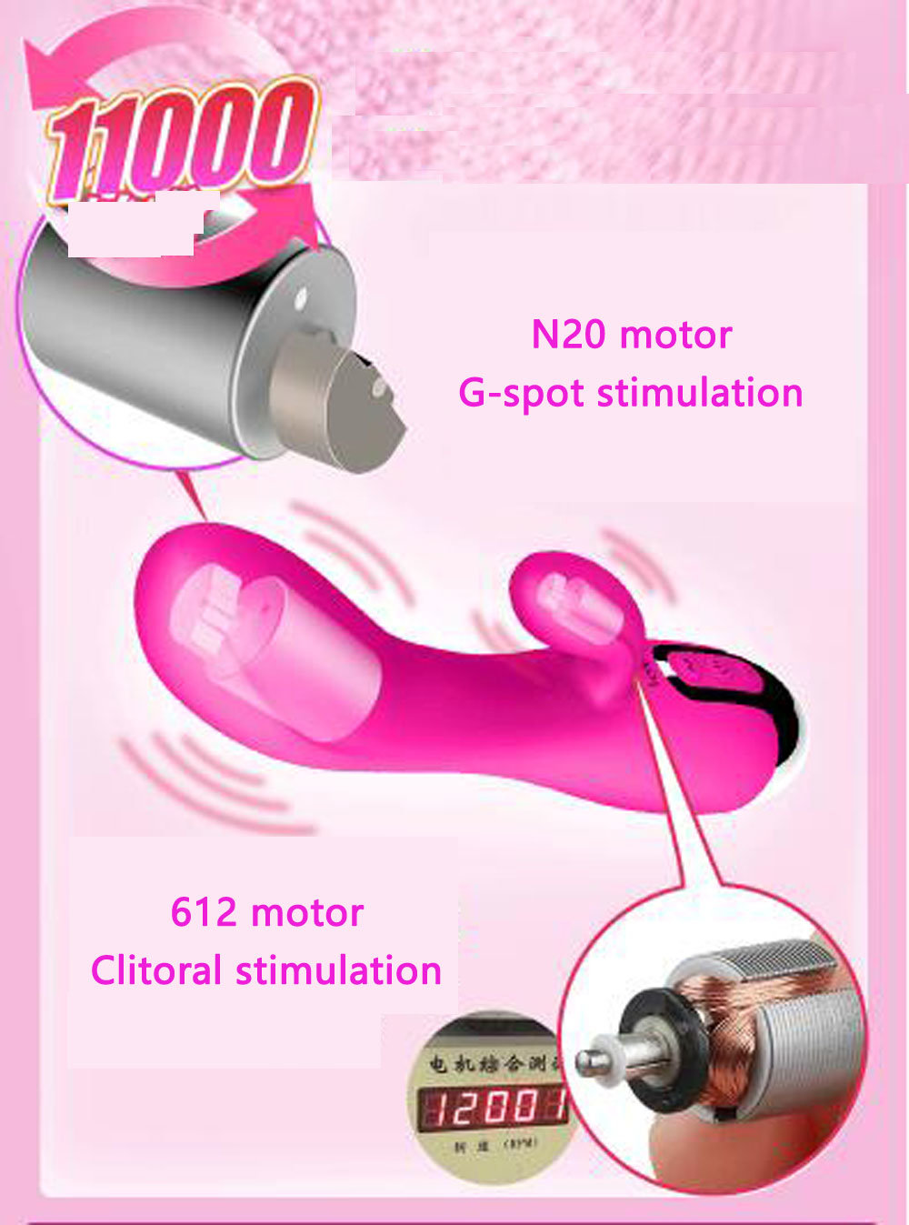 Dildo Vibrator Waterproof Powerful G Spot Clitoris Stimulator Adult Sex Toys for Women Internal and External Double Shock