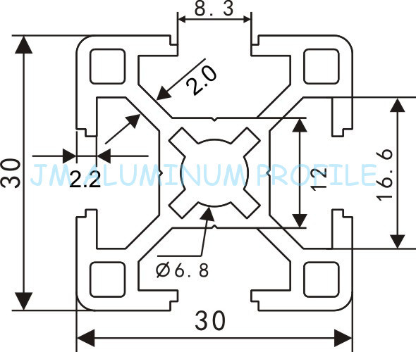 Industrial Aluminum Profile of 3030 Series T Slot Aluminum Profile