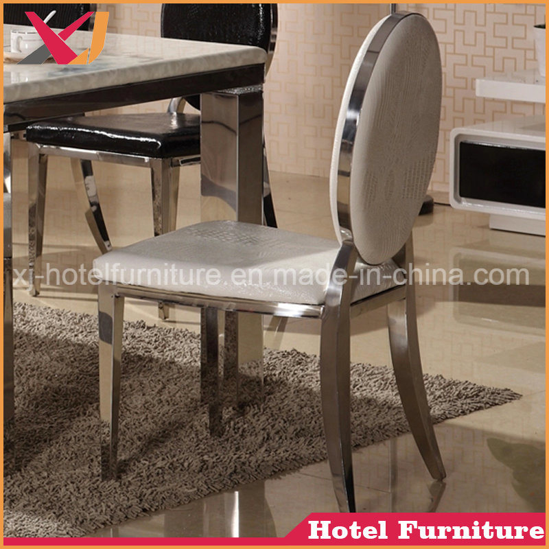 Modern White Hotel Stainless Steel Banquet Dining Chair