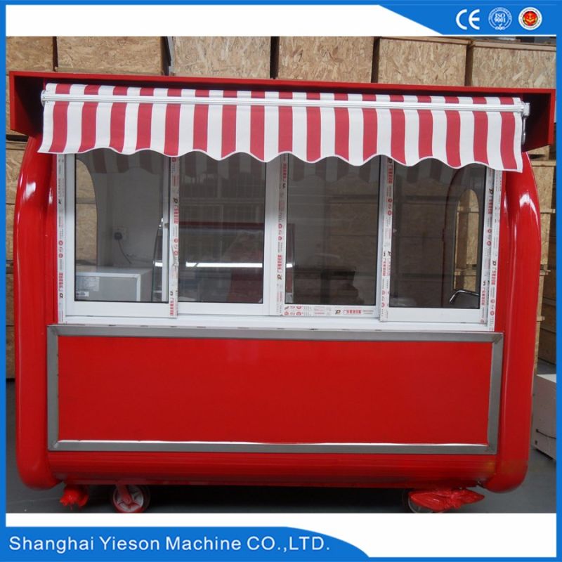 Ys-Bf230g Glass Sliding Window Mobile Food Carts Fast Food Kiosk