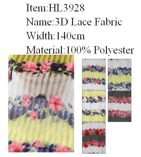 Many Designs Hot Selling 3D Embroidered Lace Fabric for Dress