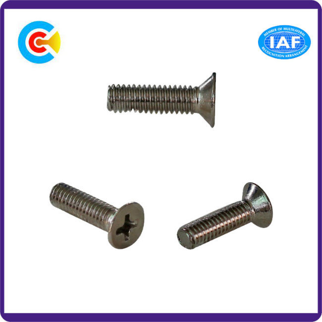 DIN/ANSI/BS/JIS Carbon-Steel/Stainless-Steel Cross Recessed Countersunk Non-Slip Screw for Electronic/Machinery/Industrial