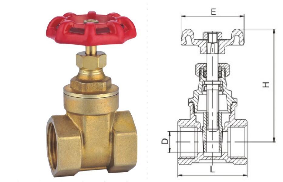 High Quality, Brass Gate Valve with Full Brass Material, Pn16, Fashion Design