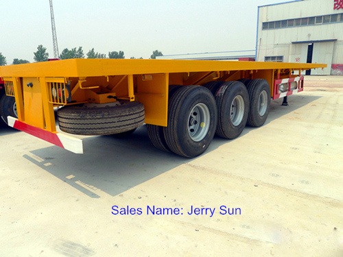 3 Axles 40FT 40-60 Tons Flatbed Container Transport Semi Trailer