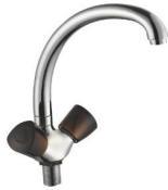 Brass Body Faucet Double Handle Kitchen Sink Mixer (VT 60605)