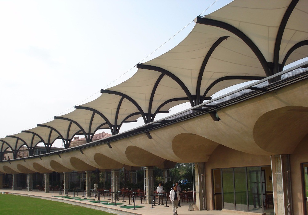 Tensile Fabric Roof Membrane PTFE Coat Fiberglass Fabric Architecture Membrane