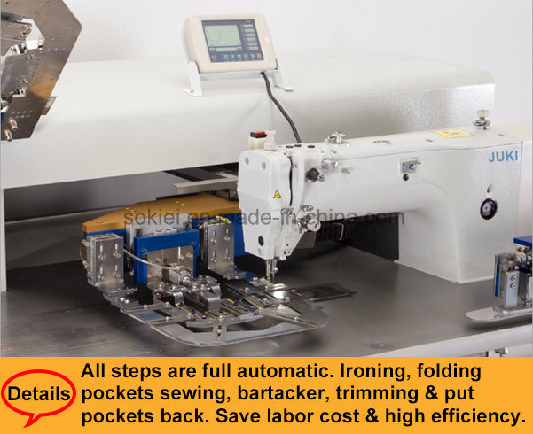 Automatic Pocket Attaching Electronic Pattern Setter Industrial Sewing Machine