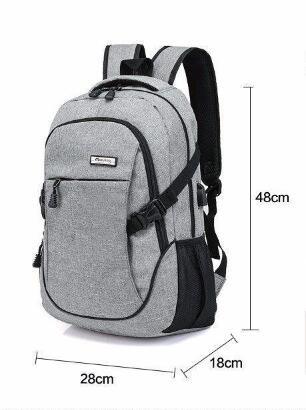 USB Charger Oxford Polyester Casual Fashion Travel School Bag Laptop Backpack