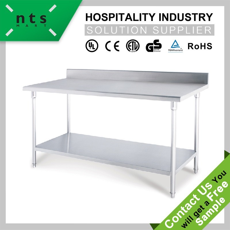 Stainless Steel Two Layers S/S Working Table (with backsplash)