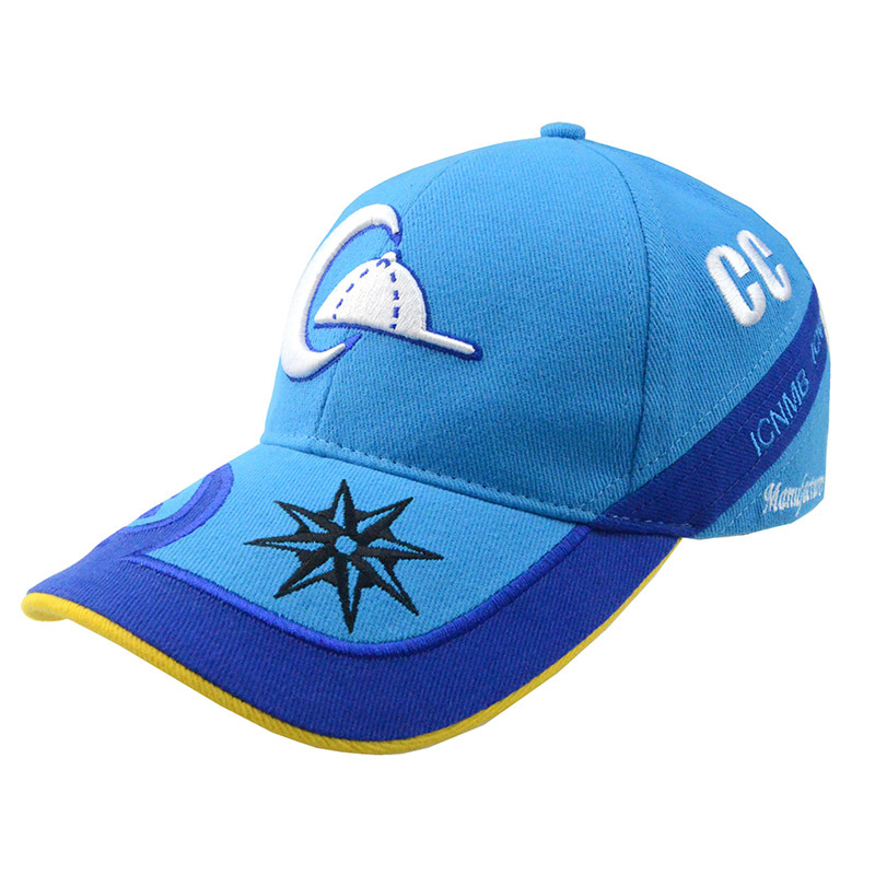Custom Promotional Visor Cap Running Racing Sports Hat Blue 3D Embroidry Cotton Baseball Cap
