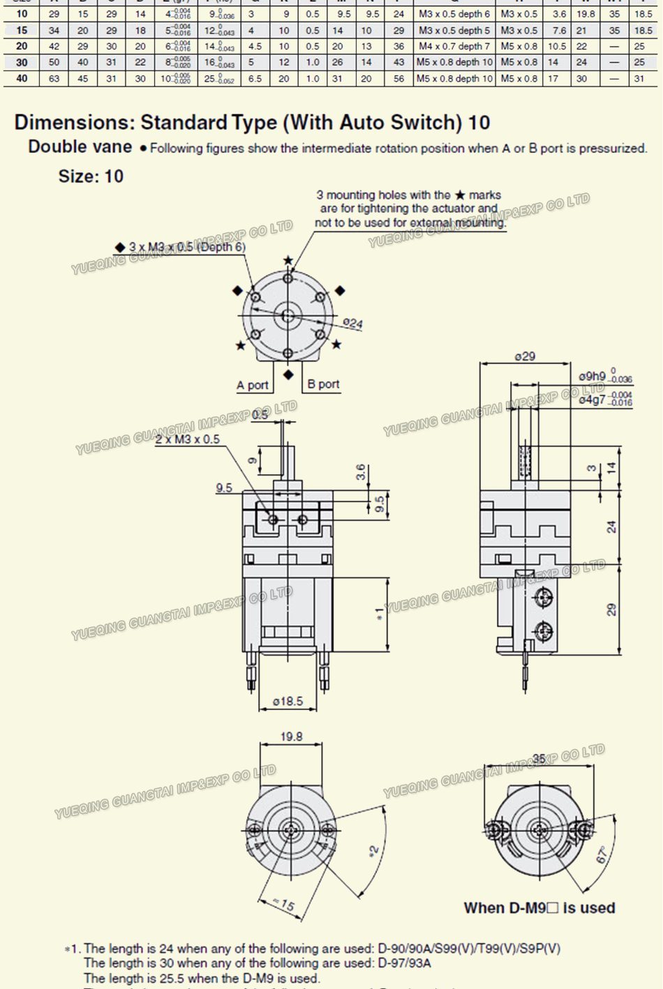 Good Quanlity Mini Air Cylinder Crb2bw Vane-Type Pneumatic Rotary Actuator