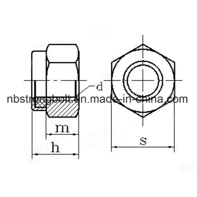 DIN985 Hex Nylon Lock Nut with Zp