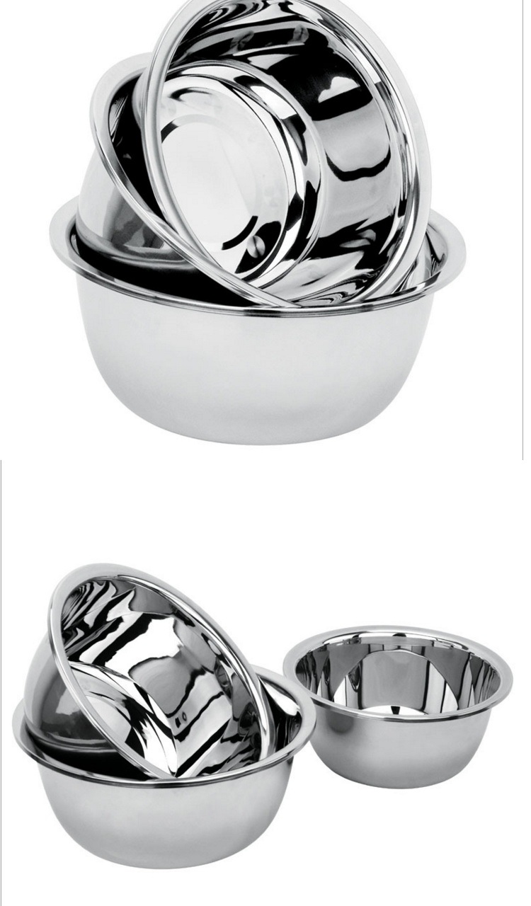 201 Multi-Size Thickened Stainless Steel Mixing Bowl Salad Bowl /Stainless Steel Hand Washing Basin