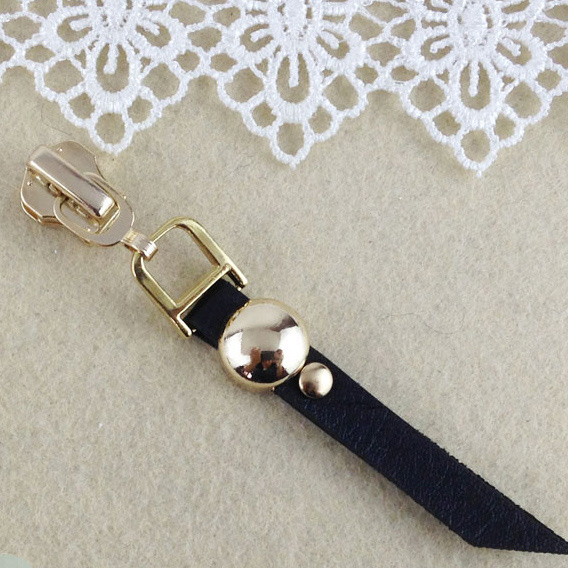 High Quality Zip Head Zipper Pulls for Leather Bags Suede