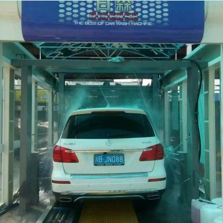 Tunnel Type Car Wash Equipment High Speed Nine Brushes Automatic Car Washer