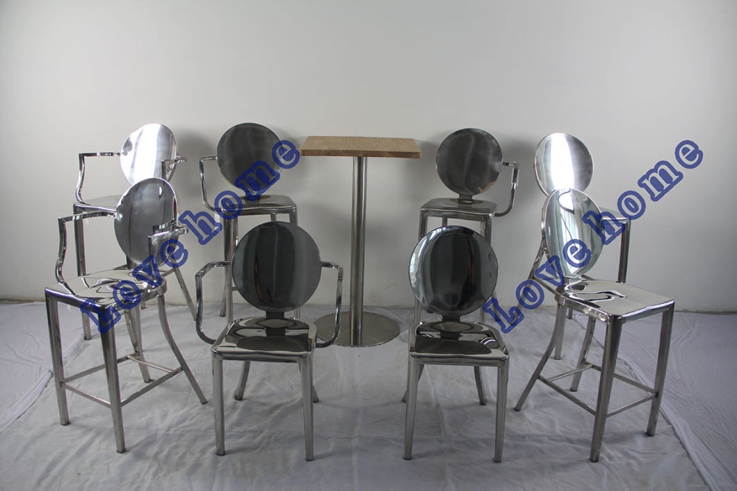 Emeco Restaurant Stainless Steel Armchair Right Bar Stools Kong Chairs