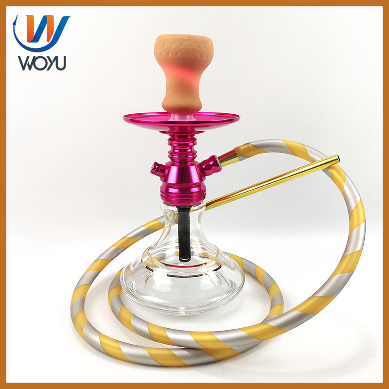 2018 New Design Aluminum Mini Glass Shisha Hookah