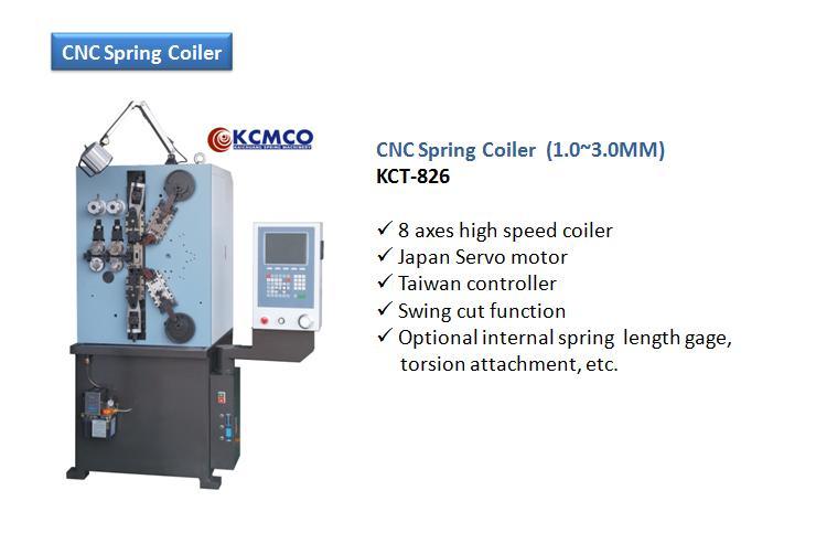 KCMCO-KCT-826 8 Axis 3mm CNC High-Speed Spring Coiling Machine& Compression Spring Coiler