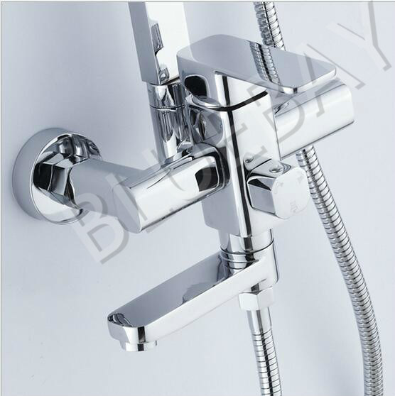 Lavatory Rain Square Shower Set with Stainless Steel Tube