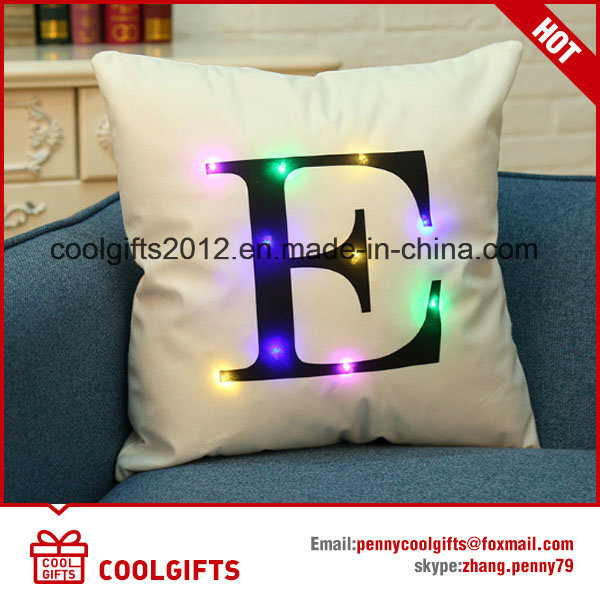 Hot Selling House Decorative Letters Print LED Light Throw Pillow Cushion