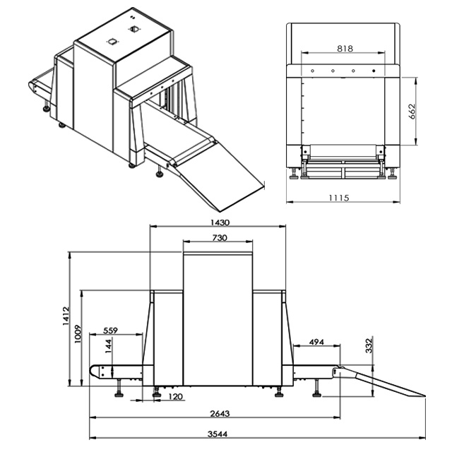 Hot Selling Security Equipment X-ray Baggage Scanner in Industrial Metal Detectors