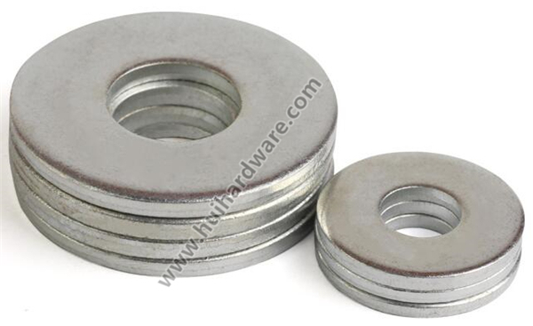 White Zinc Plated Large Diameter Thick Steel Flat Washers