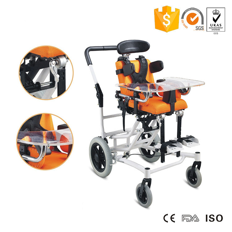 Aluminum Adapting Adjustable Reclining Manual Child Wheelchair