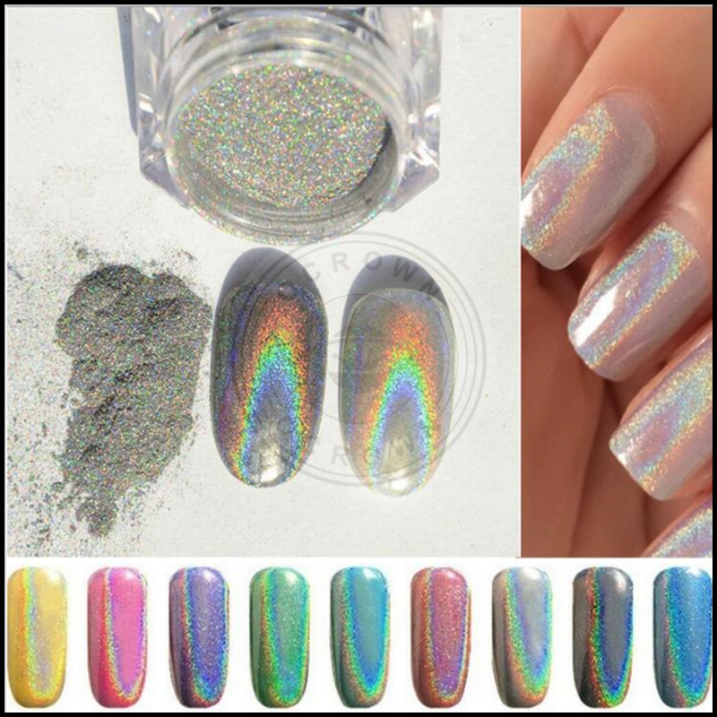 Laser Sugar Holographic Powder Rainbow Nails Glitter Dust Chrome Pigment