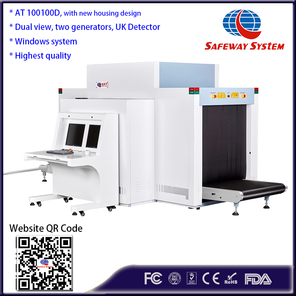 At100100d Dual View Airport X-ray Security Scanning Inspection Machine for Handbags, Suitcase Inspection