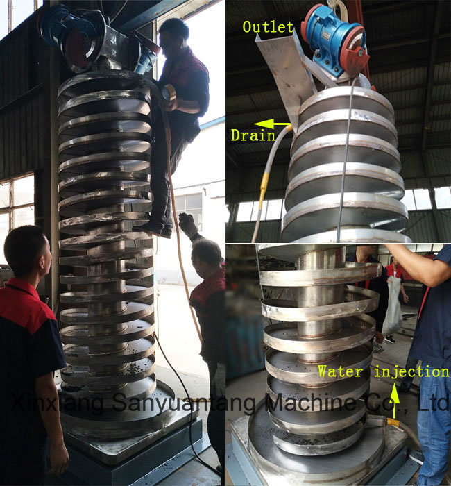 Sanyuantang Vibrating Cooling Conveyor Powder / Granules Spiral Lift Elevator