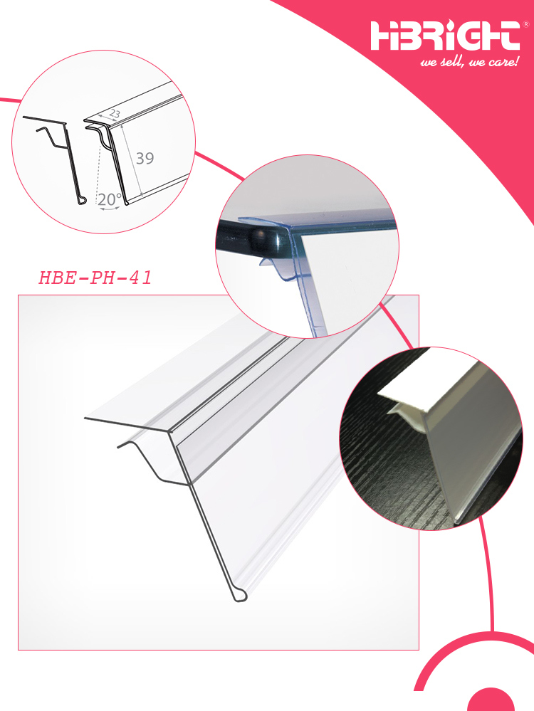 Plastic Profile Extrusion Clip for Supermarket Shelf Price Display