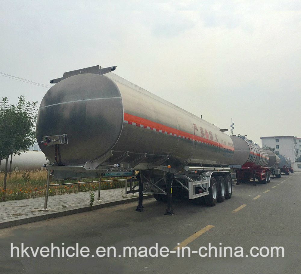 45-50cbm 3 Axle Stainless Steel Fuel Tank Trailer Fuwa Axle