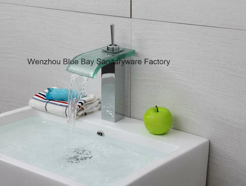 Square Single Lever LED Brass Basin Mixer Tap